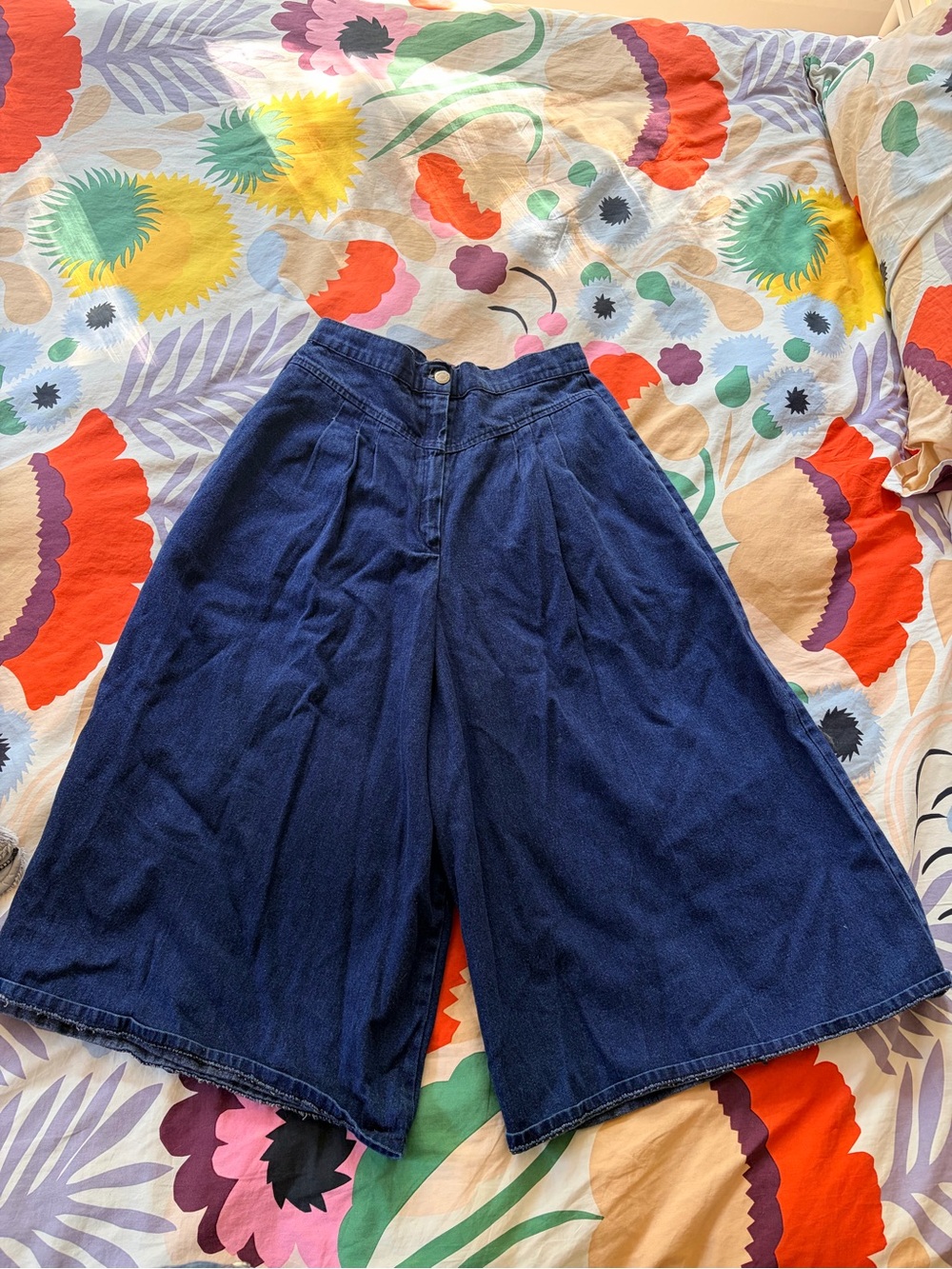 Vintage wrangler 1970/80s western style Denim Culotte Shorts - Navy
